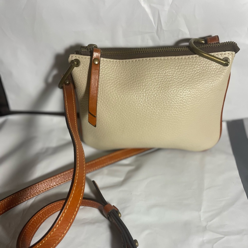 A. Bellucci Womens Tortora Genuine Leather Adjustable Strap Crossbody Bag